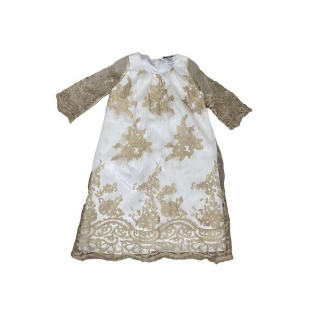 Chasing Fireflies Gold Lace Dress